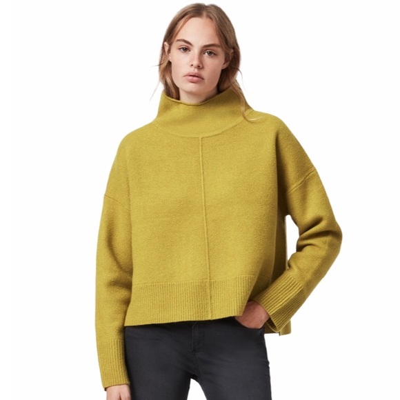 All Saints Sweaters - ALLSAINTS Orsa Merino Wool Sweater Mustard Yellow